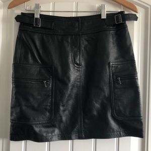 Black leather skirt size 2